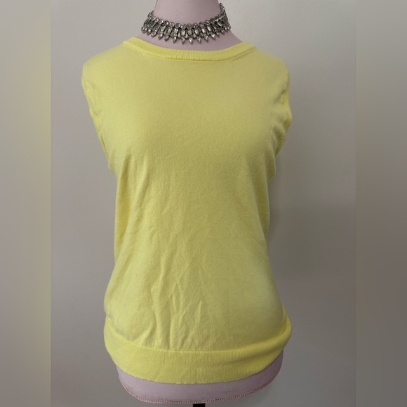 J. Crew yellow sweater tank in size large - Picture 1 of 9